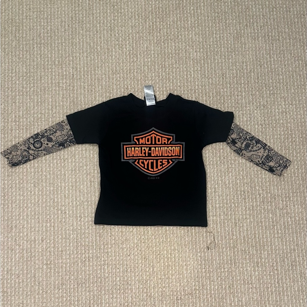 Harley-Davidson Little Boys' Bar & Shield Mesh Tattoo Long Sleeve Tee